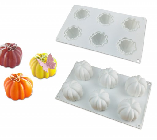  X-Haibei 3-D Pumpkin Cake Pan Chocolate Ice Cream Soap Silicone  Mold Fall Halloween Decor 6-Cavity : Arts, Crafts & Sewing