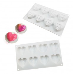 8 Cavity Silicone Heart Molds for Baking - Mounteen